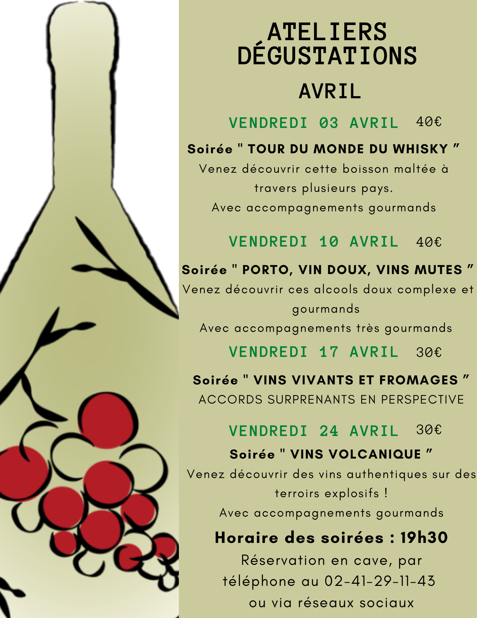 ATELIERS DEGUSTATIONS AVRIL